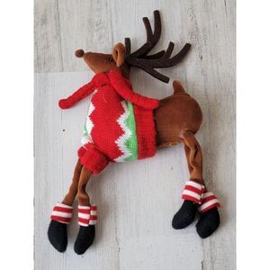 Plush hanging reindeer sweater home Xmas decor